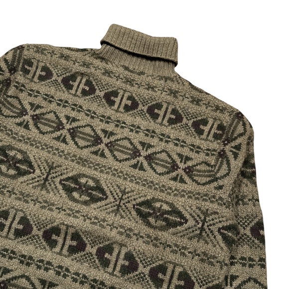 Vintage 90s Polo Ralph Lauren Fair Isle Norwegian Turtleneck Sweater Mens XL - Picture 4 of 8